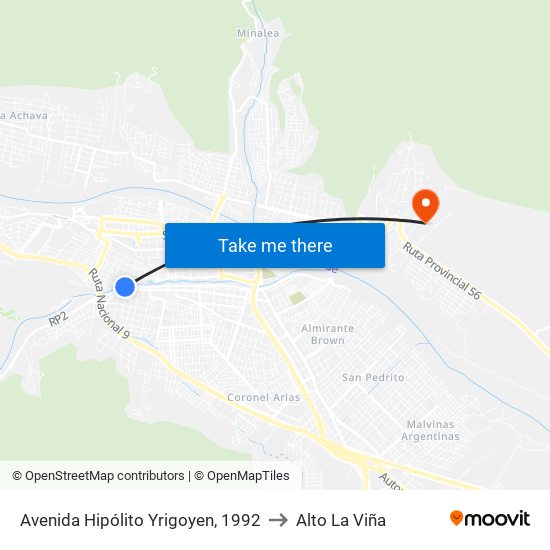 Avenida Hipólito Yrigoyen, 1992 to Alto La Viña map