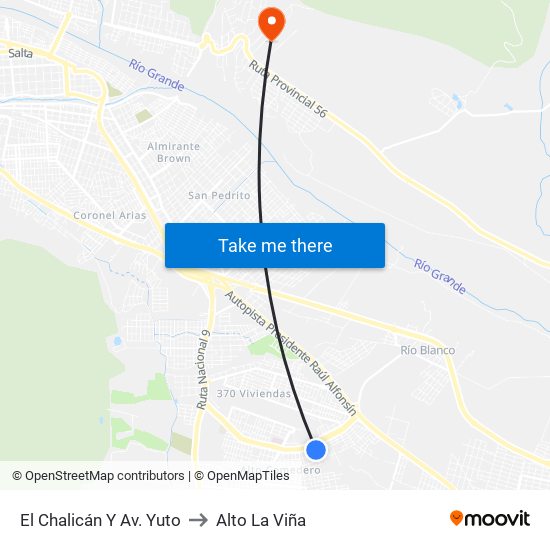 El Chalicán Y Av. Yuto to Alto La Viña map