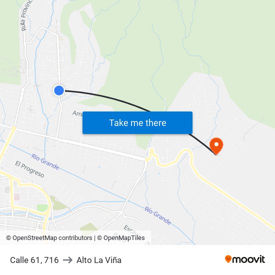 Calle 61, 716 to Alto La Viña map