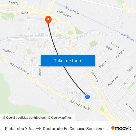 Rìobamba Y Agüero to Doctorado En Ciencias Sociales - Fhycs - Unju map