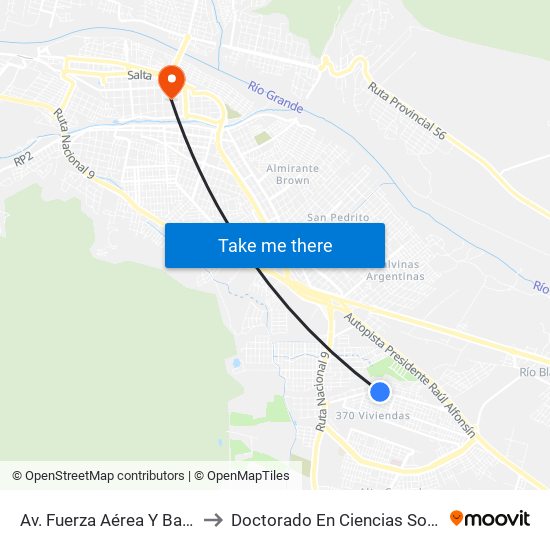 Av. Fuerza Aérea Y Bahía Buen Suceso to Doctorado En Ciencias Sociales - Fhycs - Unju map