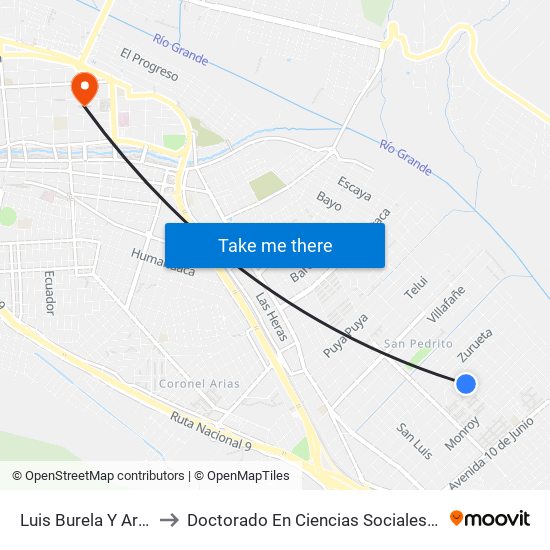 Luis Burela Y Arismendi to Doctorado En Ciencias Sociales - Fhycs - Unju map