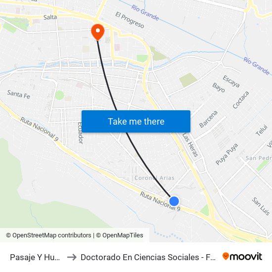 Pasaje Y Husares to Doctorado En Ciencias Sociales - Fhycs - Unju map