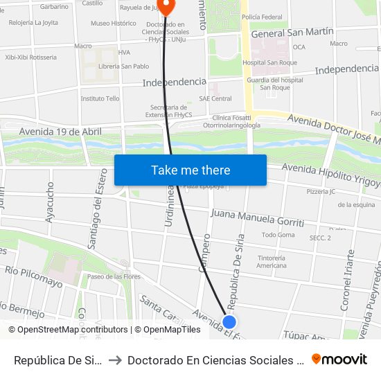 República De Siria, 595 to Doctorado En Ciencias Sociales - Fhycs - Unju map