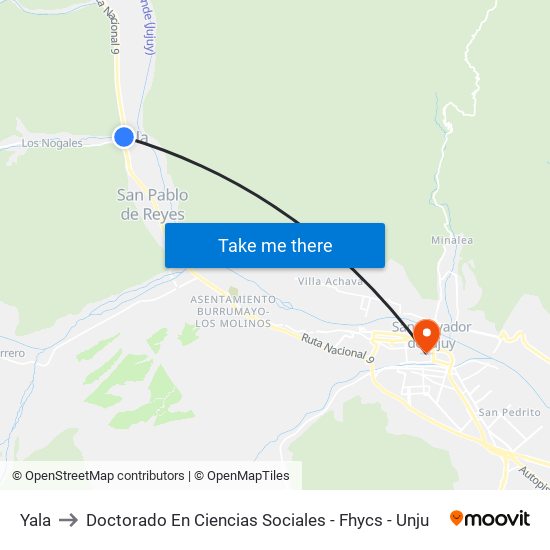 Yala to Doctorado En Ciencias Sociales - Fhycs - Unju map