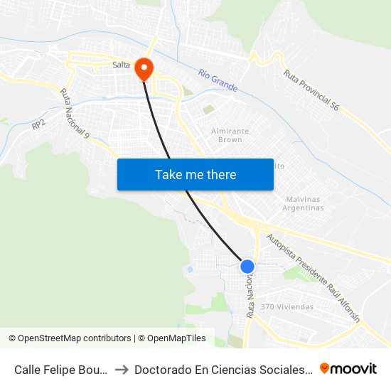 Calle Felipe Bouchez, 12 to Doctorado En Ciencias Sociales - Fhycs - Unju map