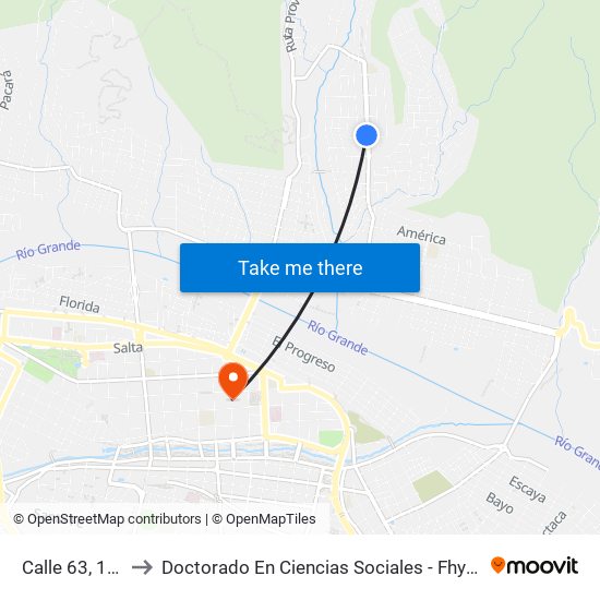 Calle 63, 1033 to Doctorado En Ciencias Sociales - Fhycs - Unju map