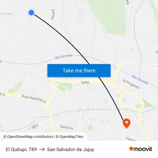 El Quitupi, 789 to San Salvador de Jujuy map