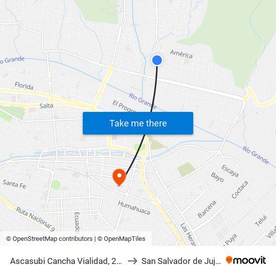Ascasubi Cancha Vialidad, 275 to San Salvador de Jujuy map