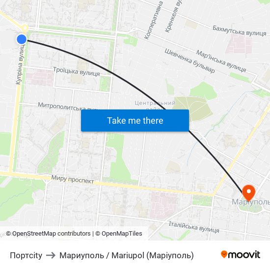 Портcity to Мариуполь / Mariupol (Маріуполь) map