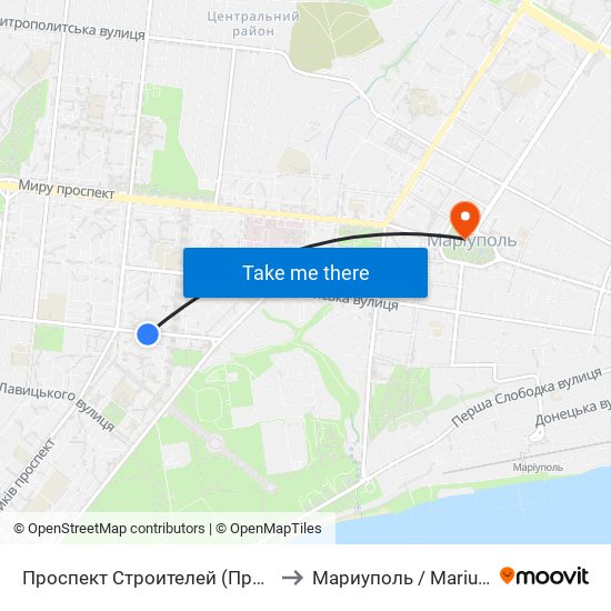 Проспект Строителей (Проспект Будівельників) to Мариуполь / Mariupol (Маріуполь) map