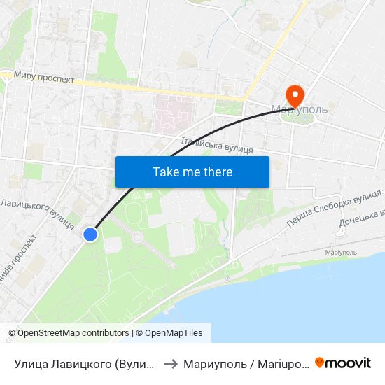 Улица Лавицкого (Вулиця Лавицького) to Мариуполь / Mariupol (Маріуполь) map