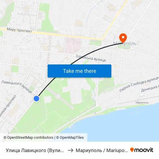 Улица Лавицкого (Вулиця Лавицького) to Мариуполь / Mariupol (Маріуполь) map