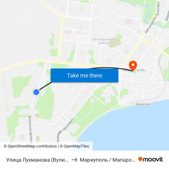 Улица Лухманова (Вулиця Лухманова) to Мариуполь / Mariupol (Маріуполь) map