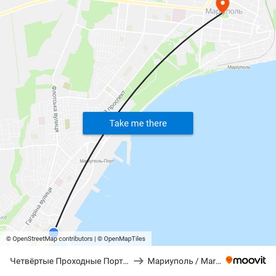 Четвёртые Проходные Порта (Четверті Прохідні Порту) to Мариуполь / Mariupol (Маріуполь) map