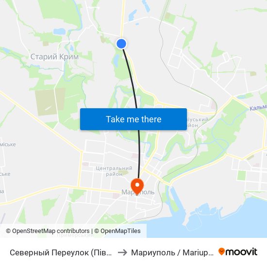 Северный Переулок (Північний Провулок) to Мариуполь / Mariupol (Маріуполь) map