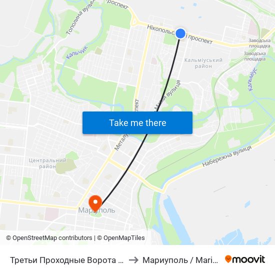 Третьи Проходные Ворота (Треті Прохідні Ворота) to Мариуполь / Mariupol (Маріуполь) map