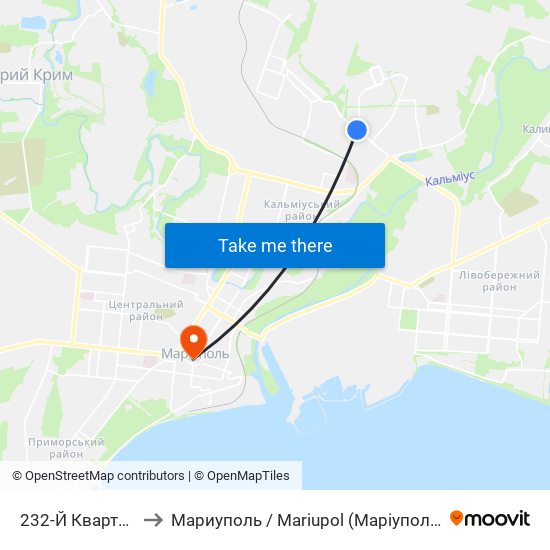 232-Й Квартал to Мариуполь / Mariupol (Маріуполь) map