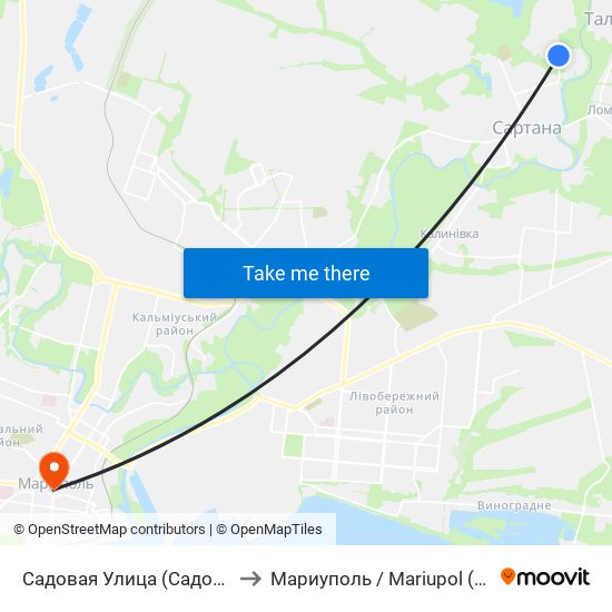 Садовая Улица (Садова Вулиця) to Мариуполь / Mariupol (Маріуполь) map