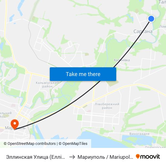 Эллинская Улица (Еллінська Вулиця) to Мариуполь / Mariupol (Маріуполь) map