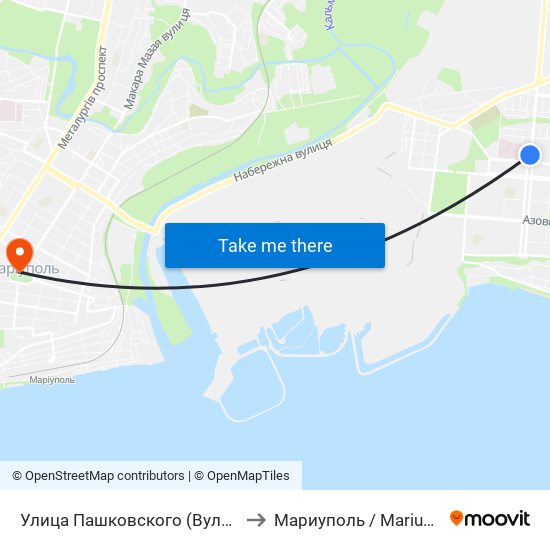 Улица Пашковского (Вулиця Пашковського) to Мариуполь / Mariupol (Маріуполь) map