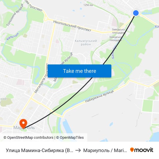 Улица Мамина-Сибиряка (Вулиця Маміна-Сибіряка) to Мариуполь / Mariupol (Маріуполь) map