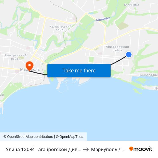 Улица 130-Й Таганрогской Дивизии (Вулиця 130-Ї Таганрозької Дивізії) to Мариуполь / Mariupol (Маріуполь) map