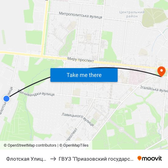 Флотская Улица (Флотська Вулиця) to ГВУЗ "Приазовский государственный технический университет" map