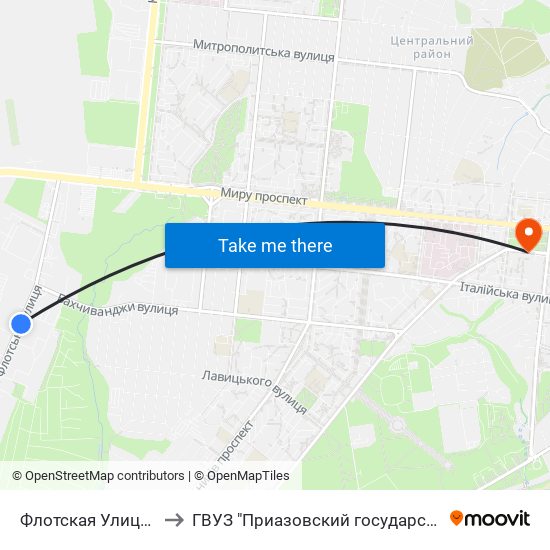 Флотская Улица (Флотська Вулиця) to ГВУЗ "Приазовский государственный технический университет" map