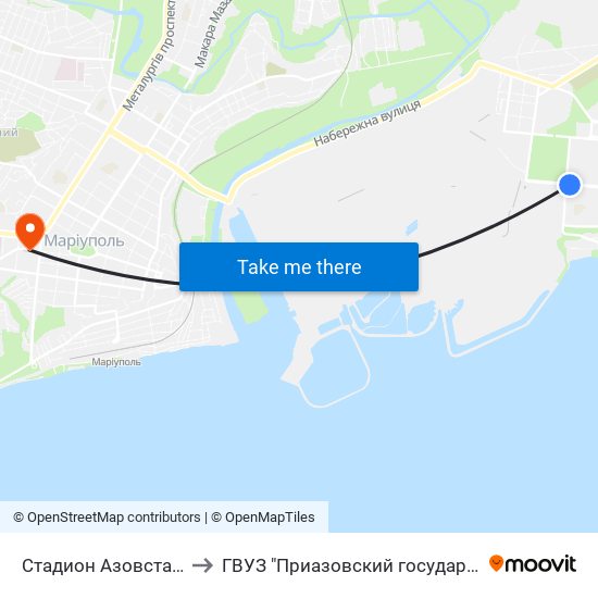 Стадион Азовсталь (Стадіон Азовсталь) to ГВУЗ "Приазовский государственный технический университет" map