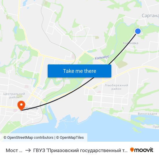 Мост (Міст) to ГВУЗ "Приазовский государственный технический университет" map