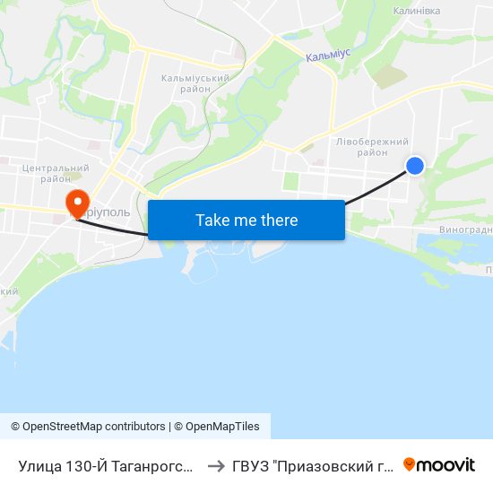 Улица 130-Й Таганрогской Дивизии (Вулиця 130-Ї Таганрозької Дивізії) to ГВУЗ "Приазовский государственный технический университет" map