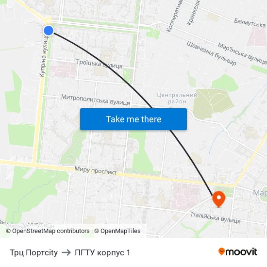 Трц Портcity to ПГТУ корпус 1 map