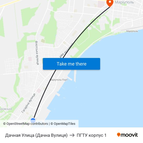 Дачная Улица (Дачна Вулиця) to ПГТУ корпус 1 map