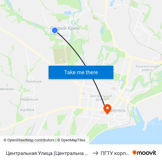 Центральная Улица (Центральна Вулиця) to ПГТУ корпус 1 map