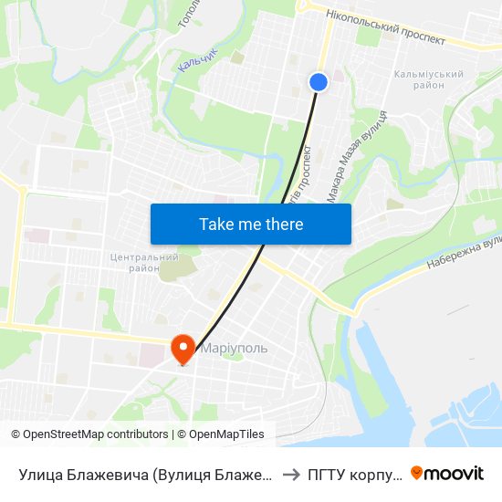 Улица Блажевича (Вулиця Блажевича) to ПГТУ корпус 1 map