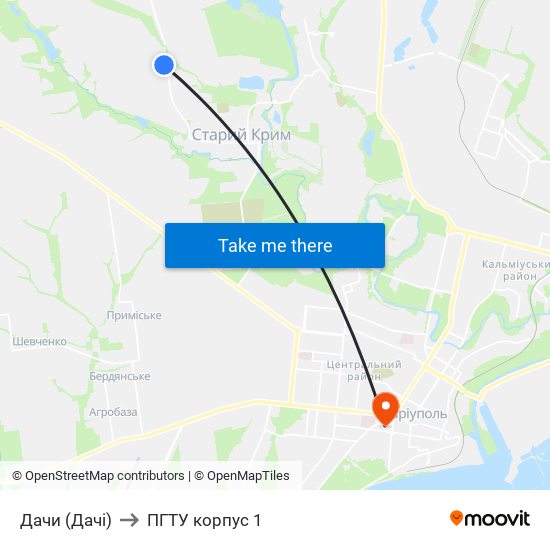 Дачи (Дачі) to ПГТУ корпус 1 map