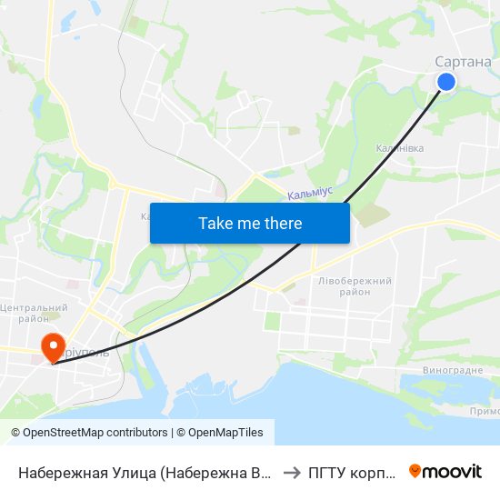 Набережная Улица (Набережна Вулиця) to ПГТУ корпус 1 map