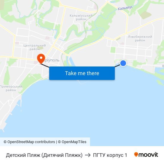 Детский Пляж (Дитячий Пляжк) to ПГТУ корпус 1 map