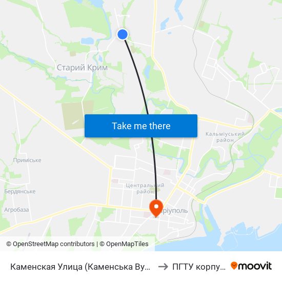 Каменская Улица (Каменська Вулиця) to ПГТУ корпус 1 map