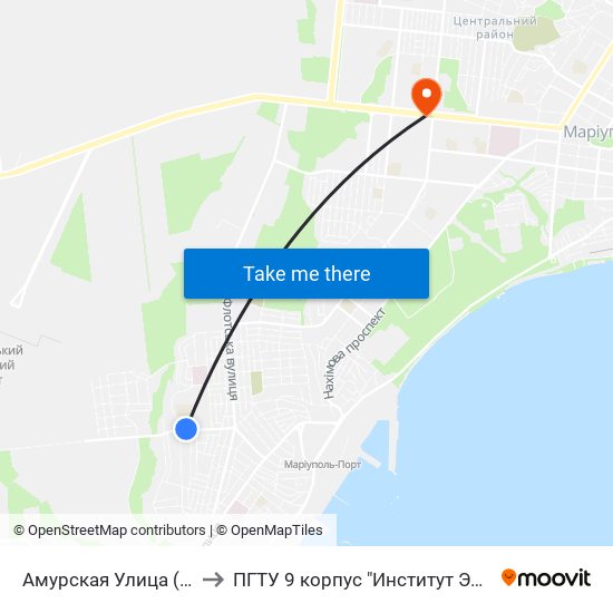 Амурская Улица (Амурська Вулиця) to ПГТУ 9 корпус "Институт Экономики и Менеджмента" map