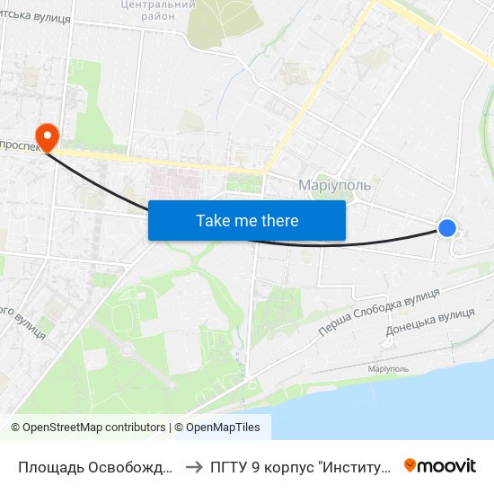Площадь Освобождения (Площа Визволення) to ПГТУ 9 корпус "Институт Экономики и Менеджмента" map
