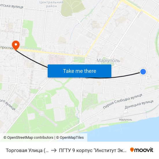 Торговая Улица (Торгова Вулиця) to ПГТУ 9 корпус "Институт Экономики и Менеджмента" map