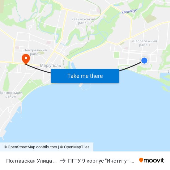 Полтавская Улица (Полтавська Вулиця) to ПГТУ 9 корпус "Институт Экономики и Менеджмента" map