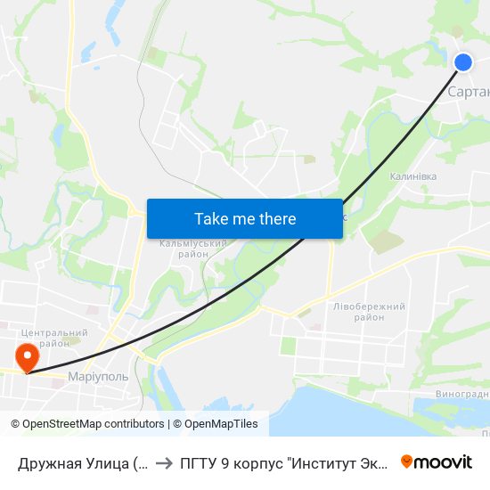 Дружная Улица (Дружня Вулиця) to ПГТУ 9 корпус "Институт Экономики и Менеджмента" map