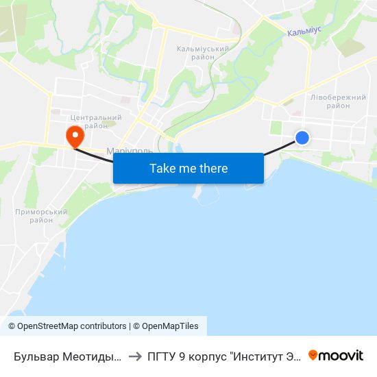 Бульвар Меотиды (Бульвар Меотиди) to ПГТУ 9 корпус "Институт Экономики и Менеджмента" map
