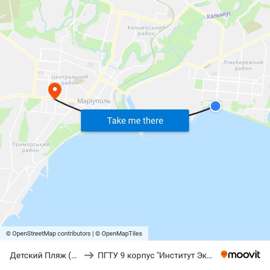 Детский Пляж (Дитячий Пляжк) to ПГТУ 9 корпус "Институт Экономики и Менеджмента" map