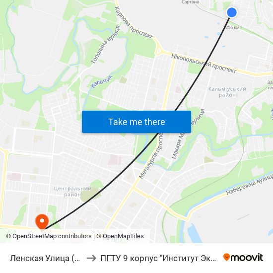 Ленская Улица (Ленська Вулиця) to ПГТУ 9 корпус "Институт Экономики и Менеджмента" map