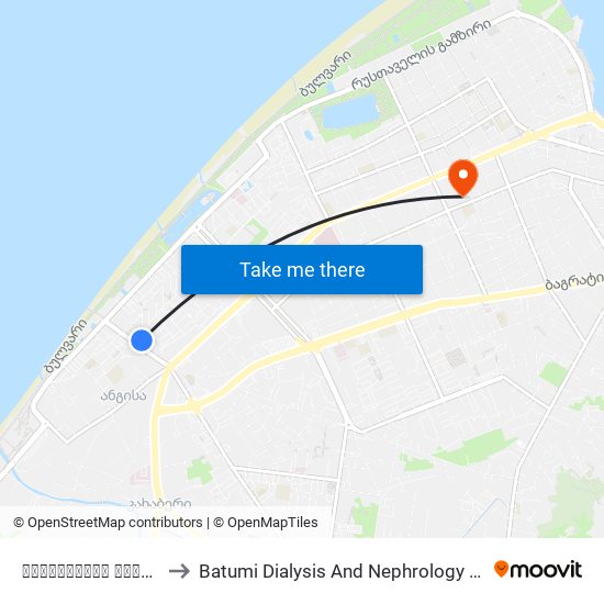 ინასარიძის ქუჩა, #9 to Batumi Dialysis And Nephrology Center map