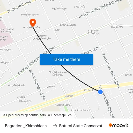 Bagrationi_Khimshiashvili to Batumi State Conservatory map